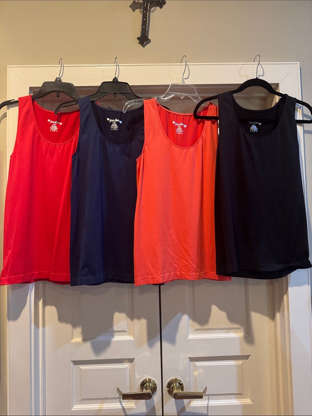 Just Love Navy, Red, Coral & Black Performance Tank Tops - Set of 4